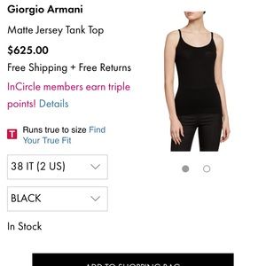 NWOT Giorgio Armani Tank Top 38